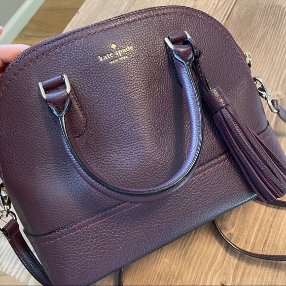 Burgundy Kate Spade Crossbody Satchel - Picture 4 of 8